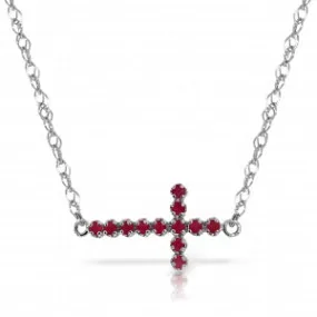 0.3 Carat 14K Solid White Gold Love Is Never Jealous Ruby Necklace