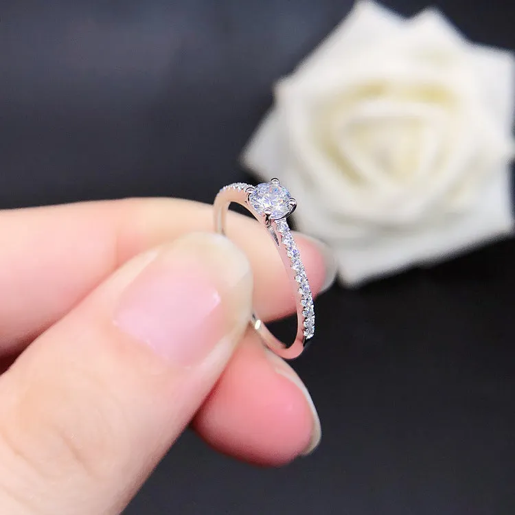 0.3 Carats Half Eternity Moissanite Diamond Ring