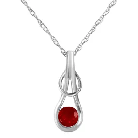 0.65 Carat 14K Solid White Gold Necklace Ruby