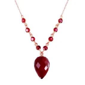 14 Carat 14K Solid Rose Gold Fury Ruby Necklace