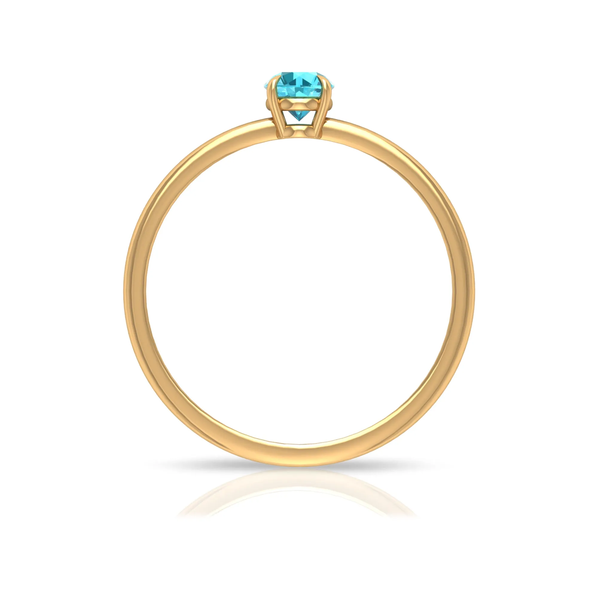 1/4 CT Claw Set Swiss Blue Topaz Solitaire Ring