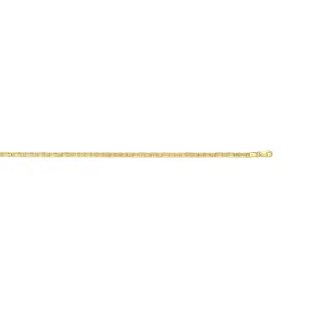 14k Gold Alternating Marine Link Chain, 22"