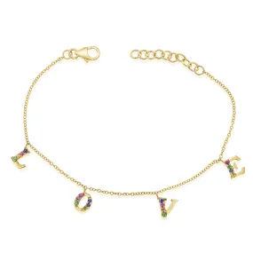 14k Gold & Rainbow Sapphire Bracelet - 0.27ct