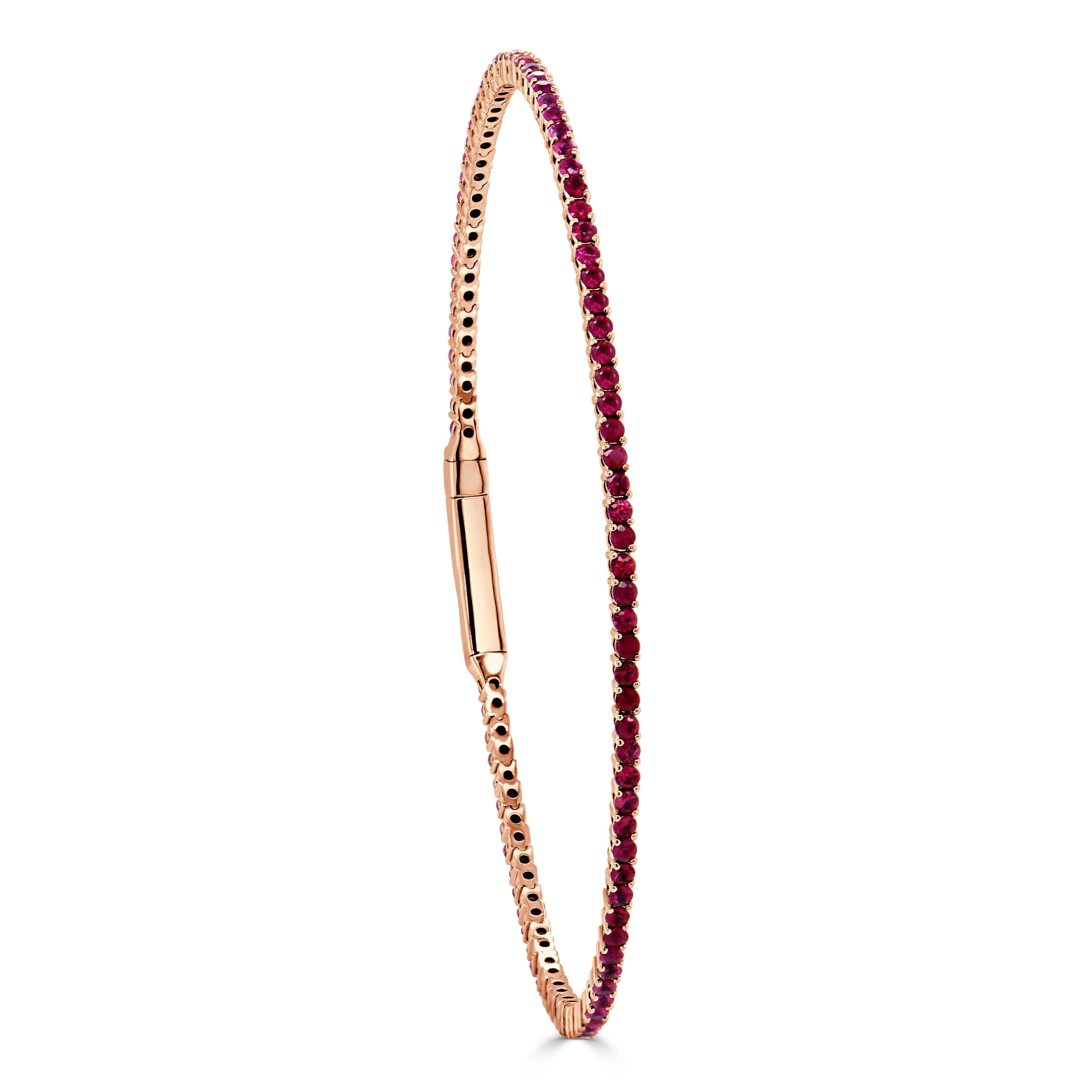 14K Gold & Ruby Flexible Eternity Bangle - 1.85ct