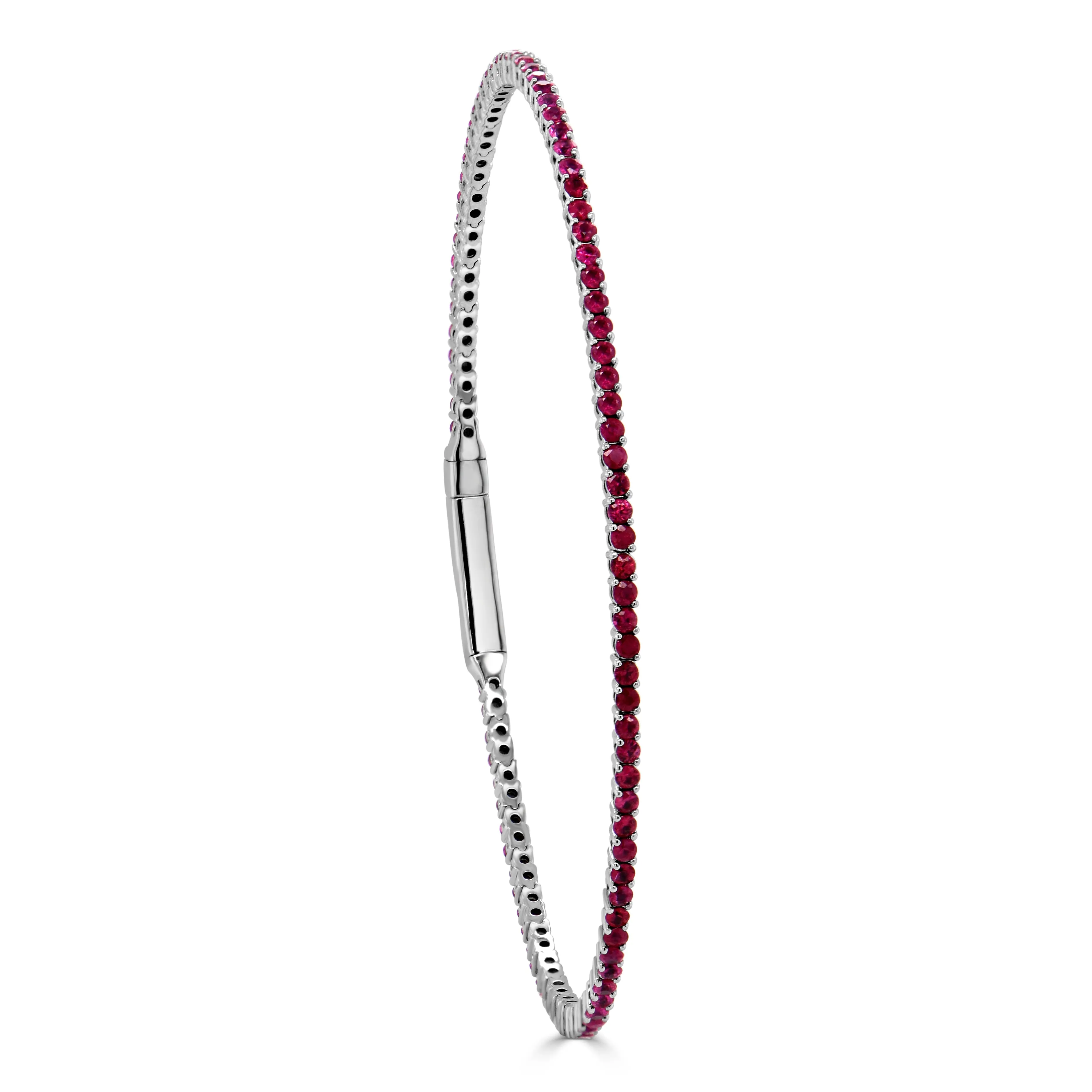 14K Gold & Ruby Flexible Eternity Bangle - 1.85ct