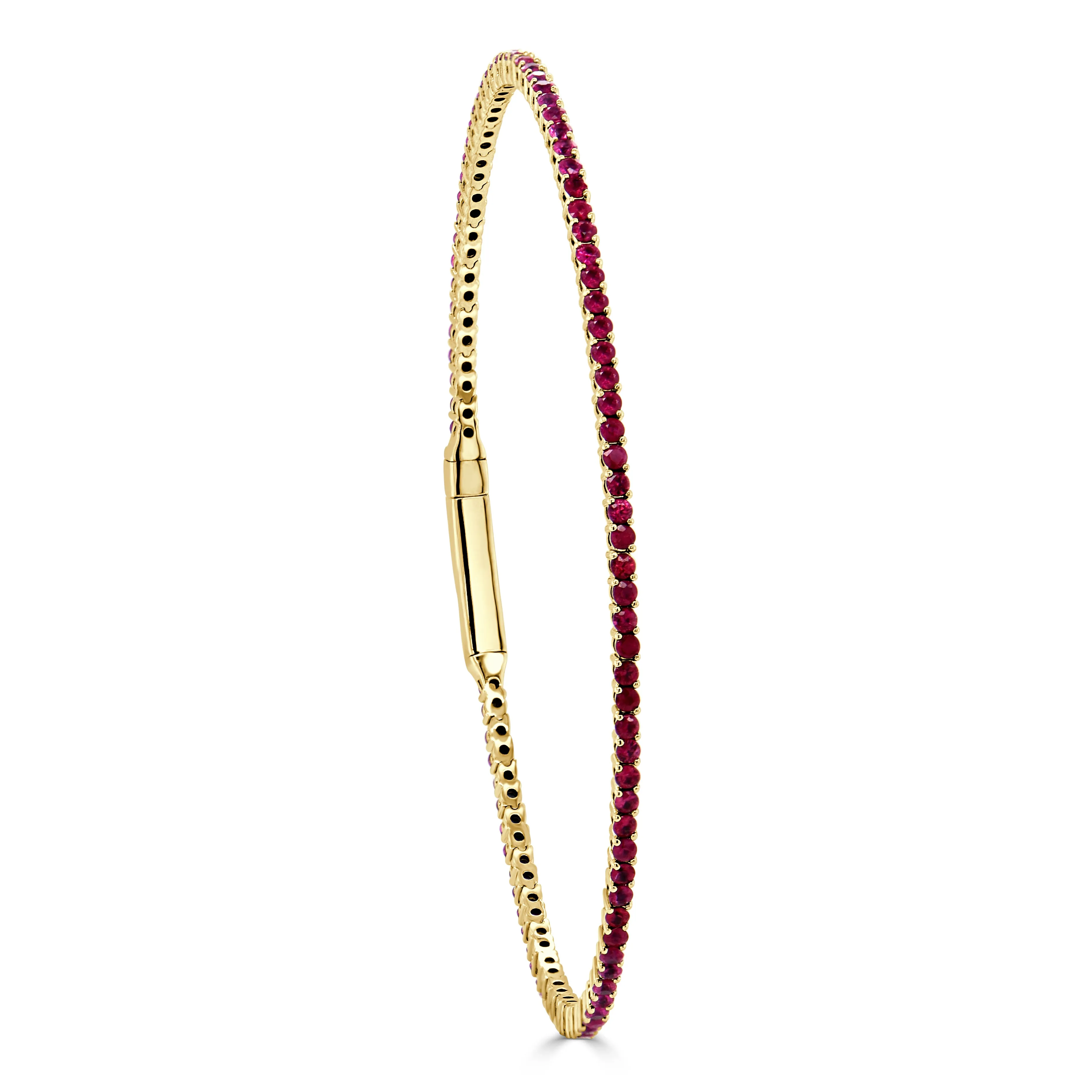 14K Gold & Ruby Flexible Eternity Bangle - 1.85ct