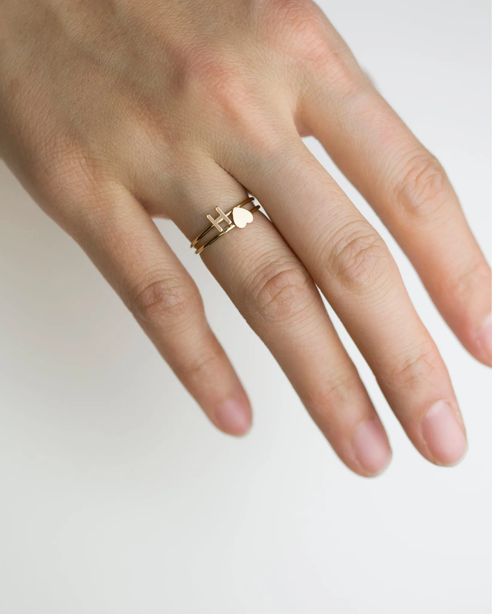 14K Letter Ring