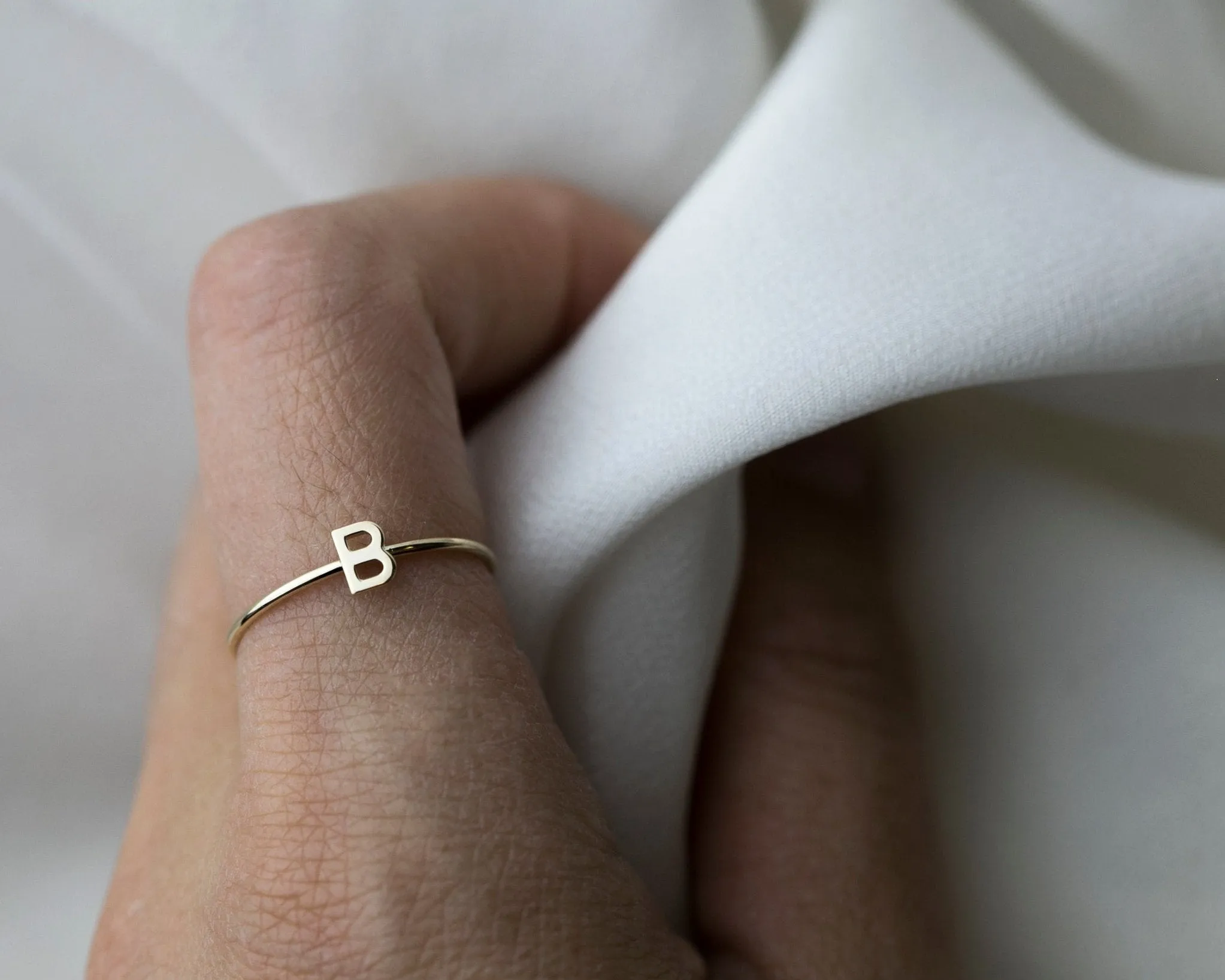 14K Letter Ring