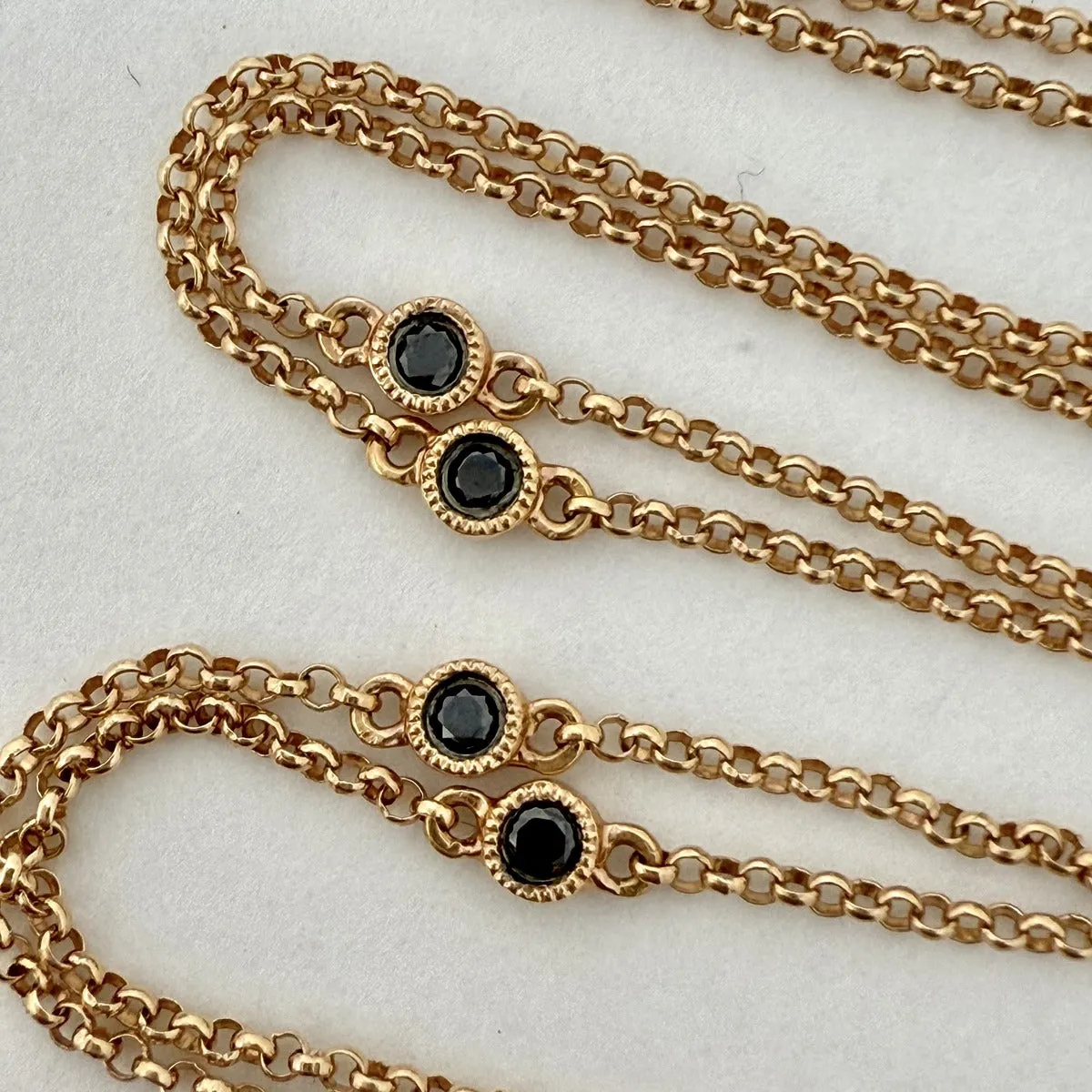 14K Rose Gold Black Diamond by the Yard Station 16" Necklace