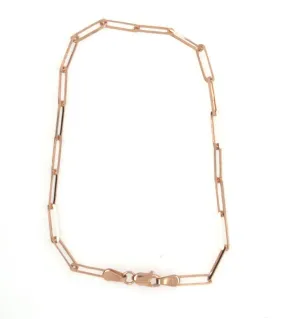 14K Rose Gold Paperclip Bracelet