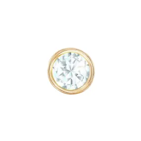 14k Skinny Silver April Charm (yellow)