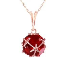 14K Solid Rose Gold Ruby Necklace Jewelry Royal