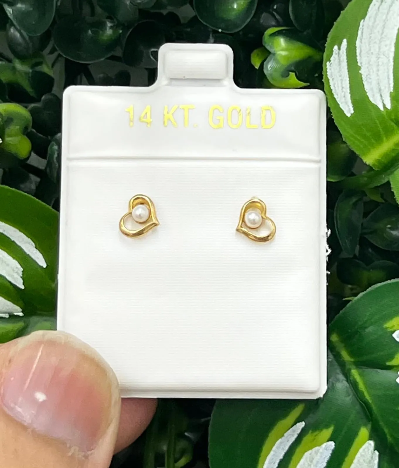 14K Yellow Gold Filled Heart With Pearls Earrings Gifts Jewelry Womens Kids Ladies