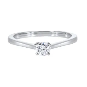 14KW Solitaire Prong Diamond Ring 3/4CT