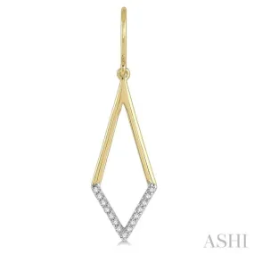 1/6 Ctw Geometric Shape Round Cut Diamond Earring in 10K Yellow Gold