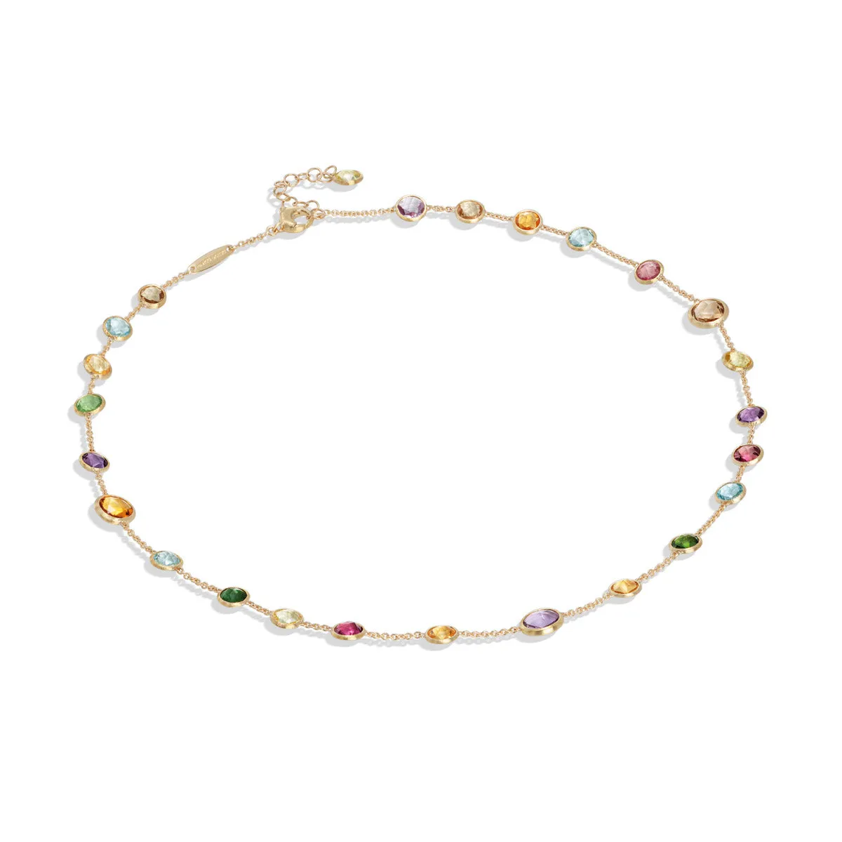 18K Yellow Gold Mixed Gemstone Small Bead Necklace