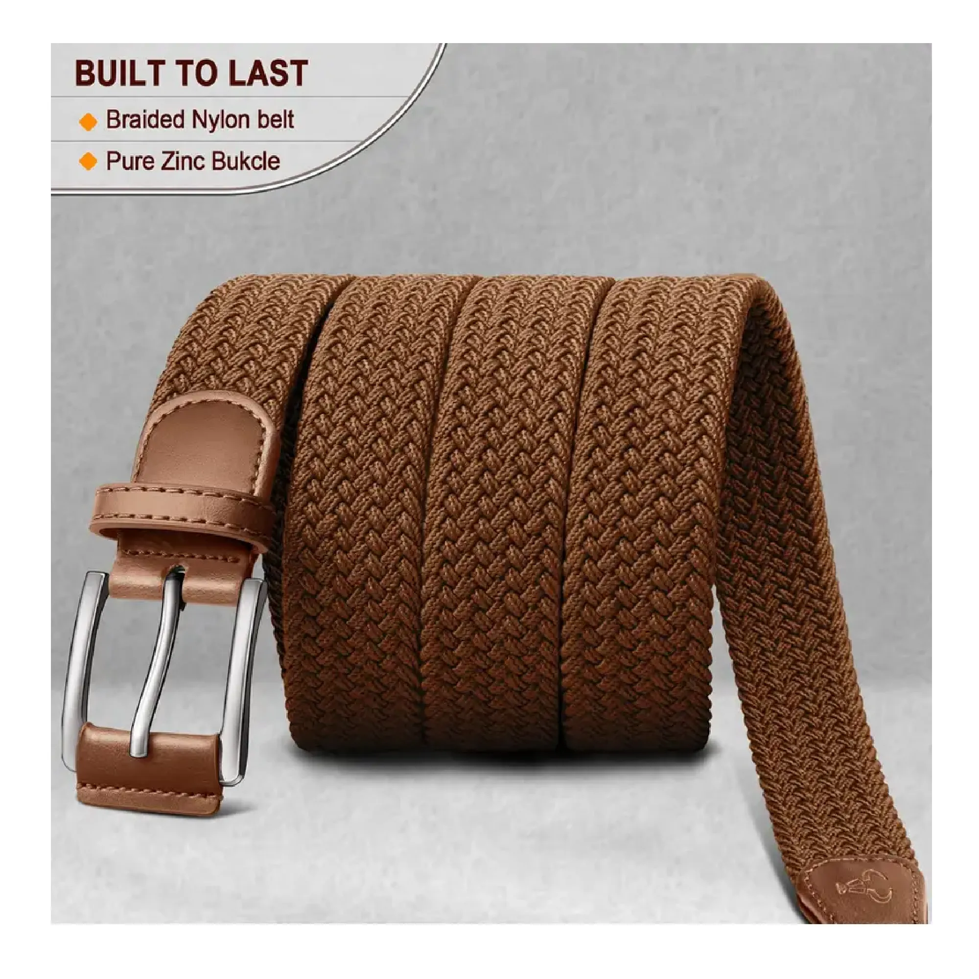 1pc Stretchable Belt For Mens, Elastic Stretch Woven Braid Belt, Casual Pants Shirts Jeans Belt