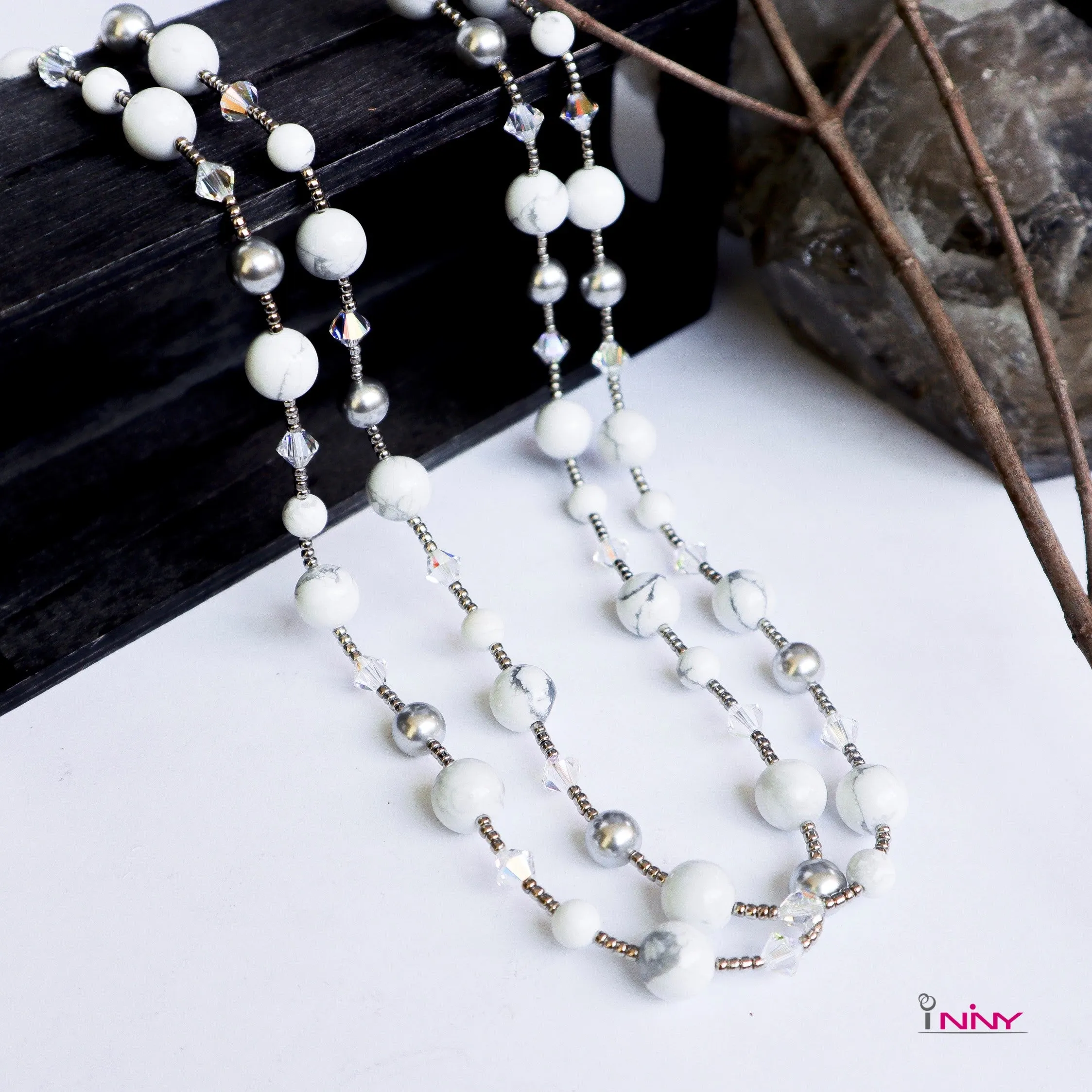 2-Line Howlite Necklace