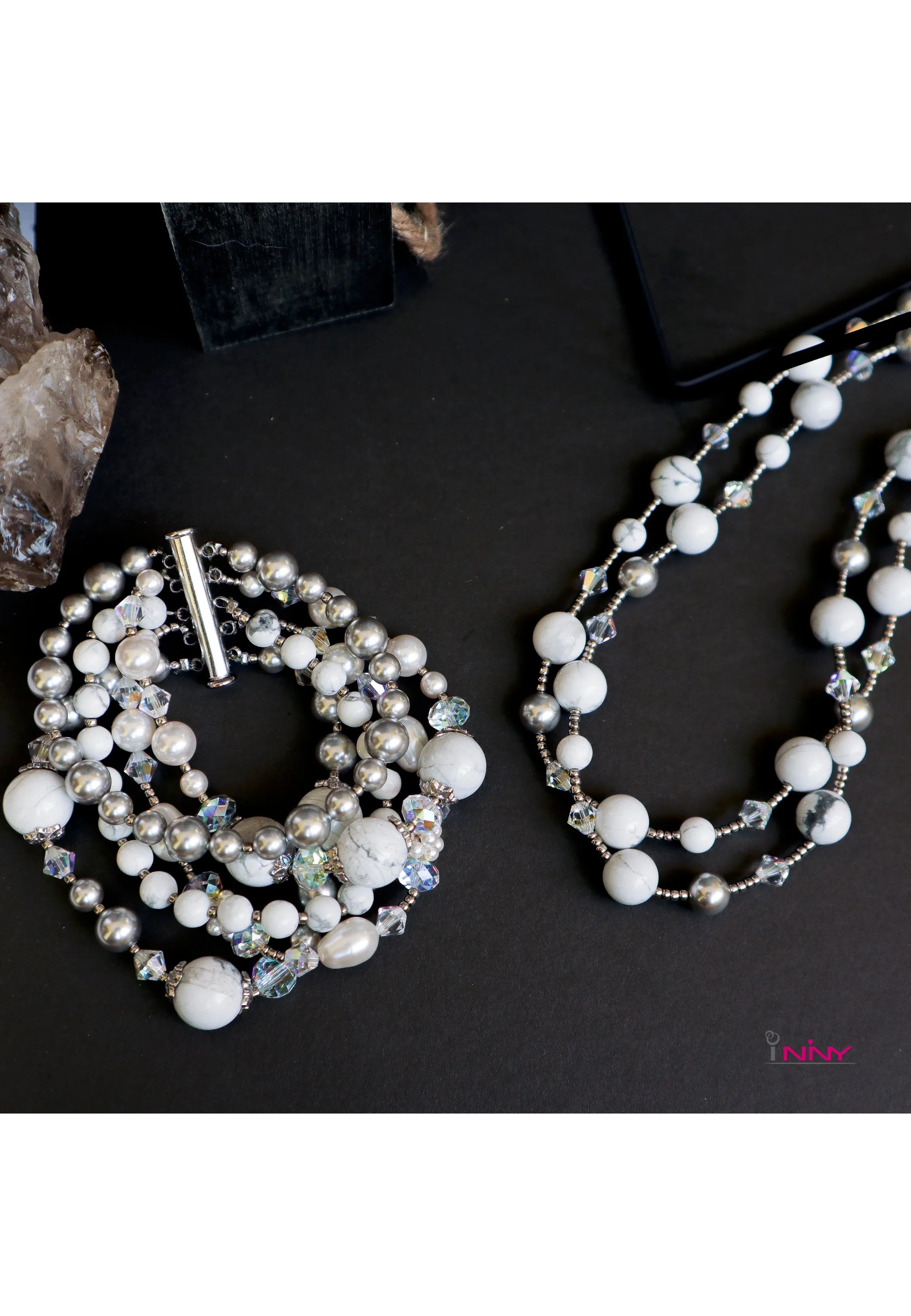 2-Line Howlite Necklace