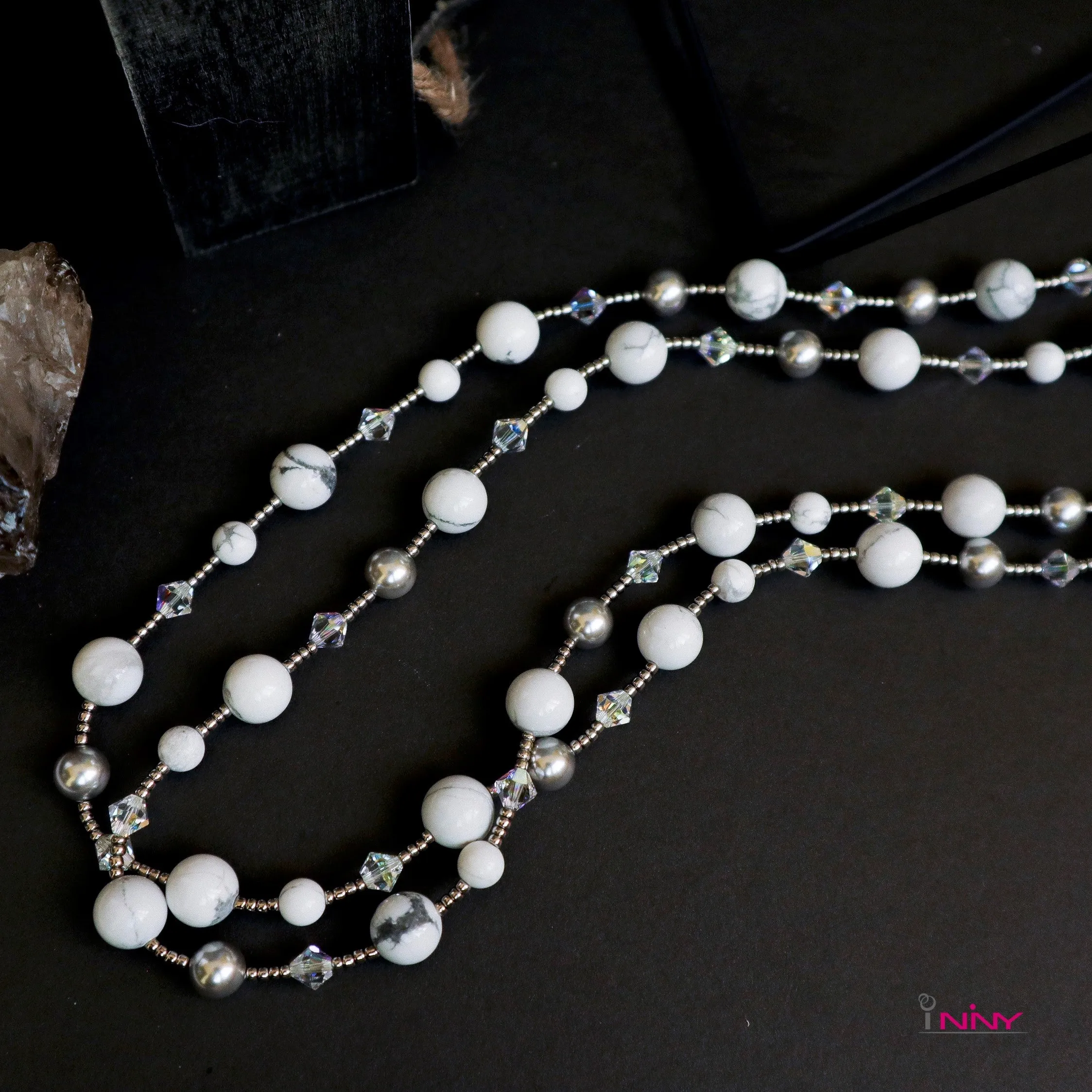 2-Line Howlite Necklace