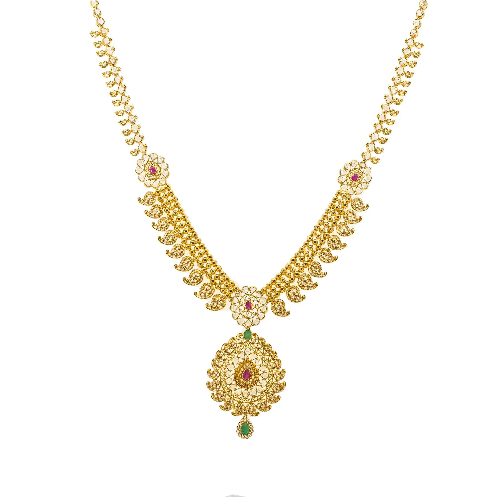 22K Gold & Uncut Diamond Anika Laxmi Set