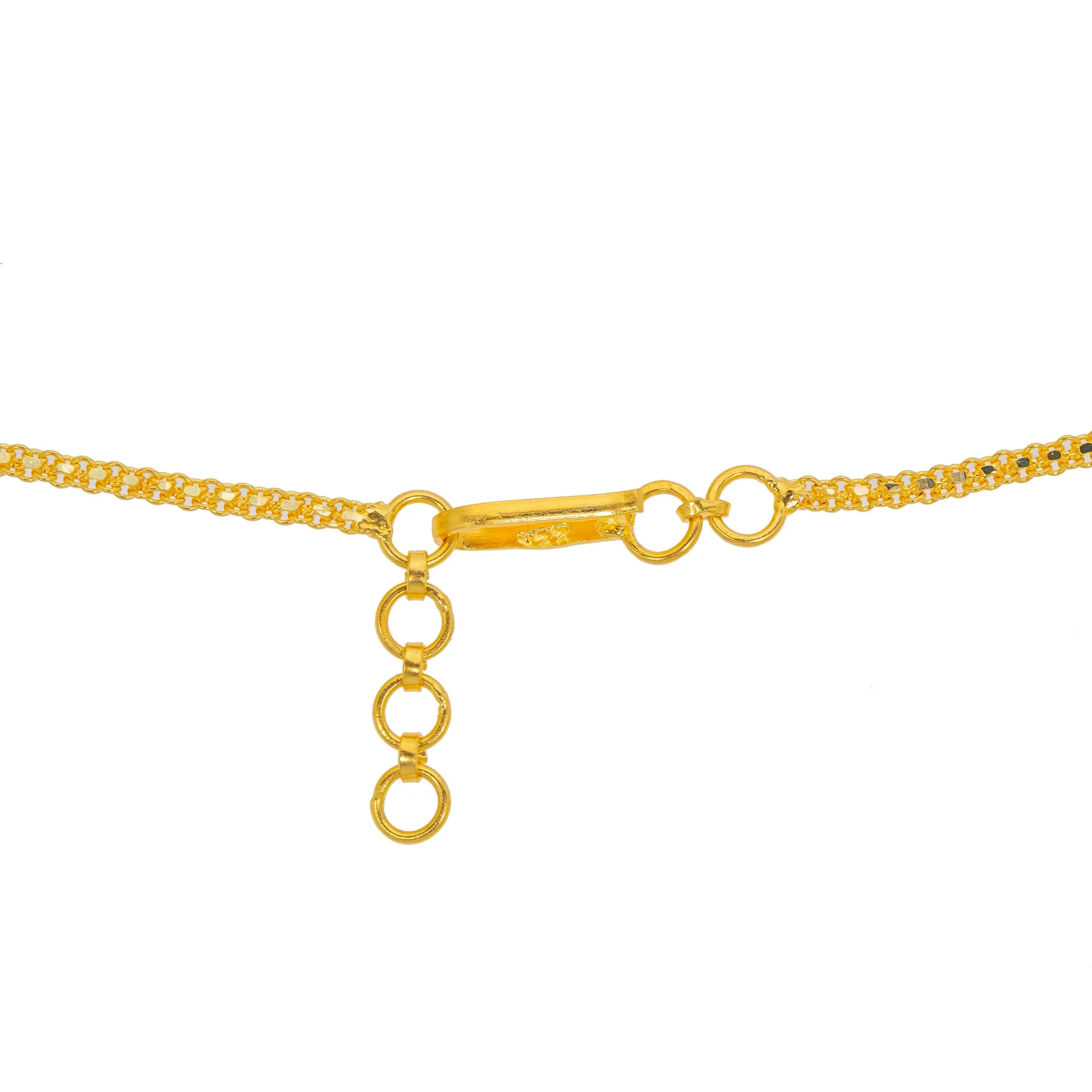 22K Yellow Gold & Multi-Stone Long Temple Necklace (74.7gm)