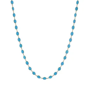 24-Inch Turquoise Bead Link Sleeping Beauty Necklace