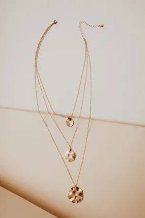 3 Tiered Stone Necklace in Gold