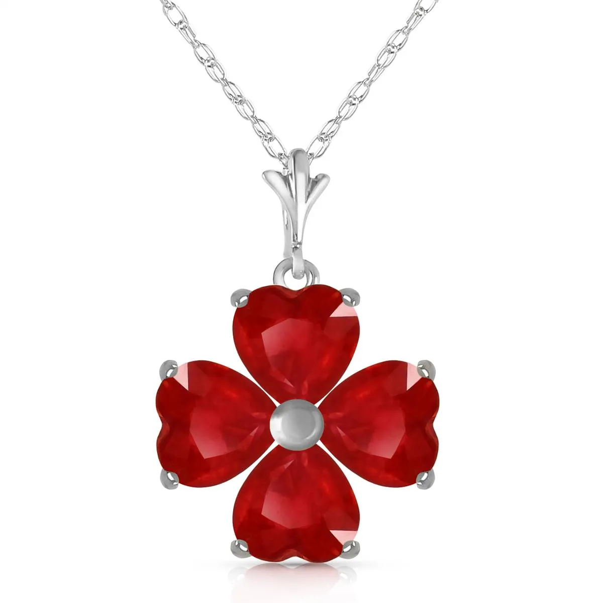 3.6 Carat 14K Solid White Gold Change Yourself Ruby Necklace