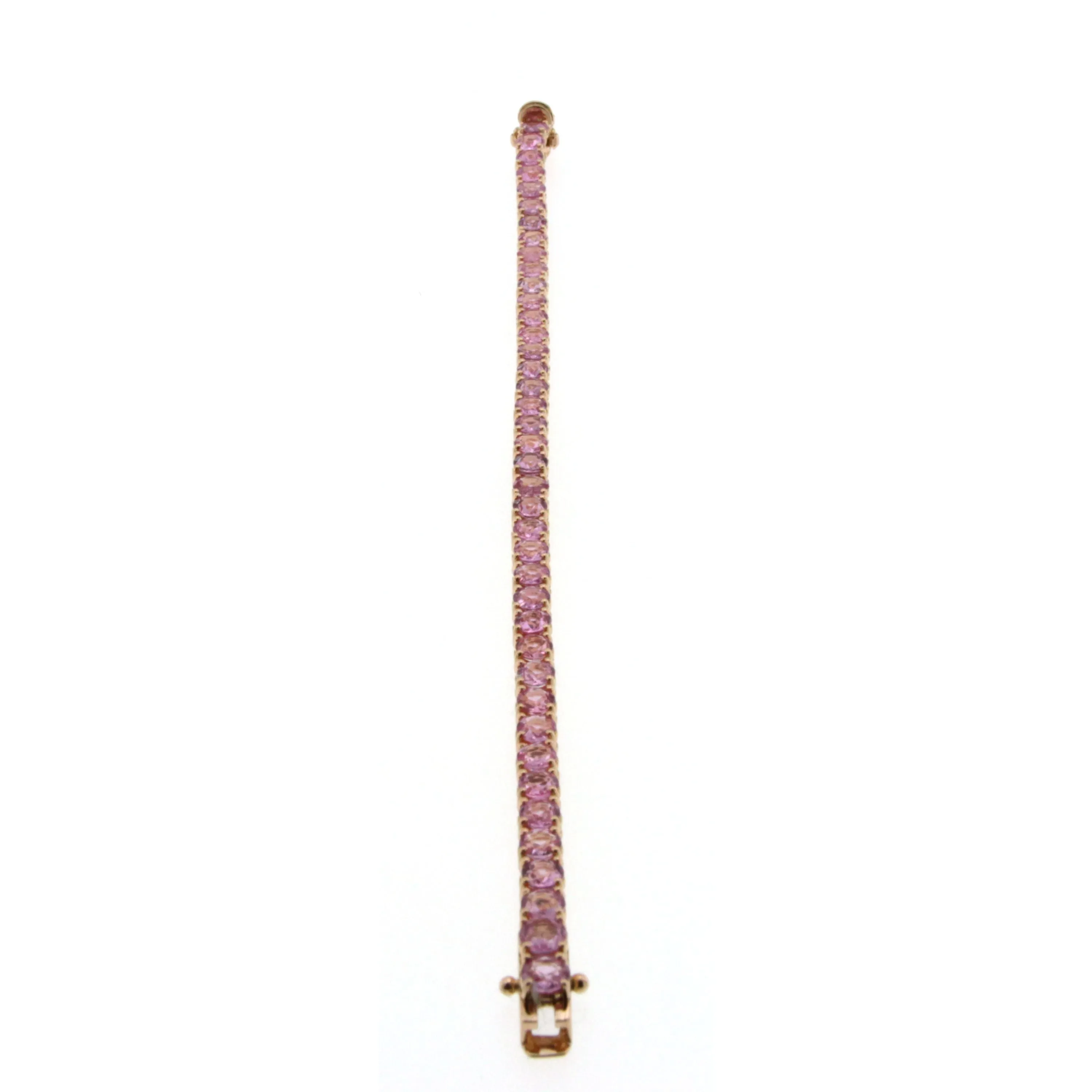 5 Carat Natural Pink Sapphire Rose Gold Tennis Bracelet