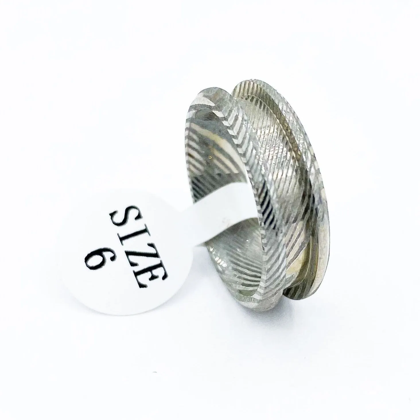 5 Pack - Damascus Steel Ring Blank