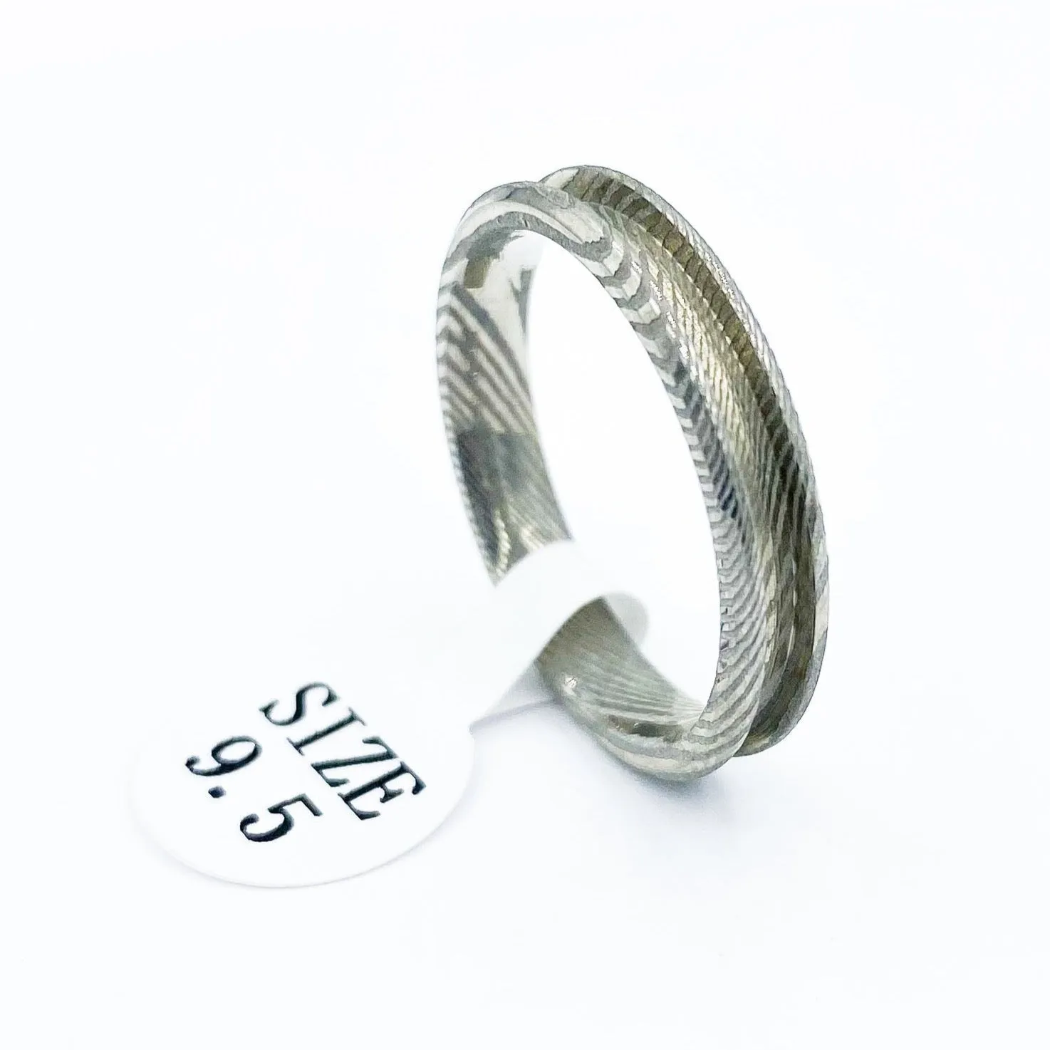 5 Pack - Damascus Steel Ring Blank