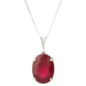 7.7 Carat 14K Solid White Gold Necklace Natural Oval Ruby