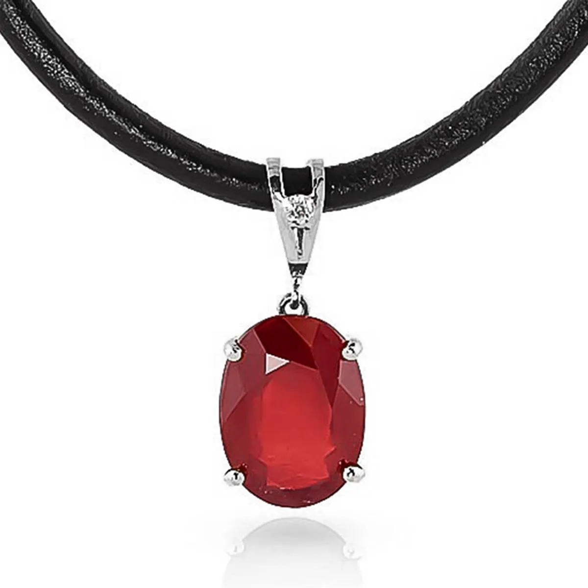 7.71 Carat 14K Solid White Gold Bona Fides Ruby Diamond Necklace