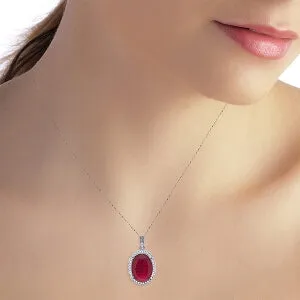 7.93 Carat 14K Solid White Gold Bloom Again Ruby Diamond Necklace