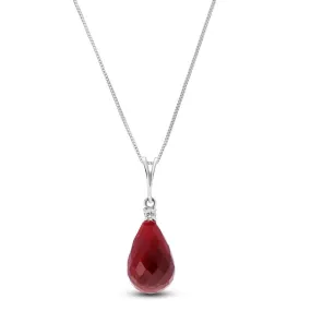 8.85 Carat 14K Solid White Gold Face Home Ruby Diamond Necklace