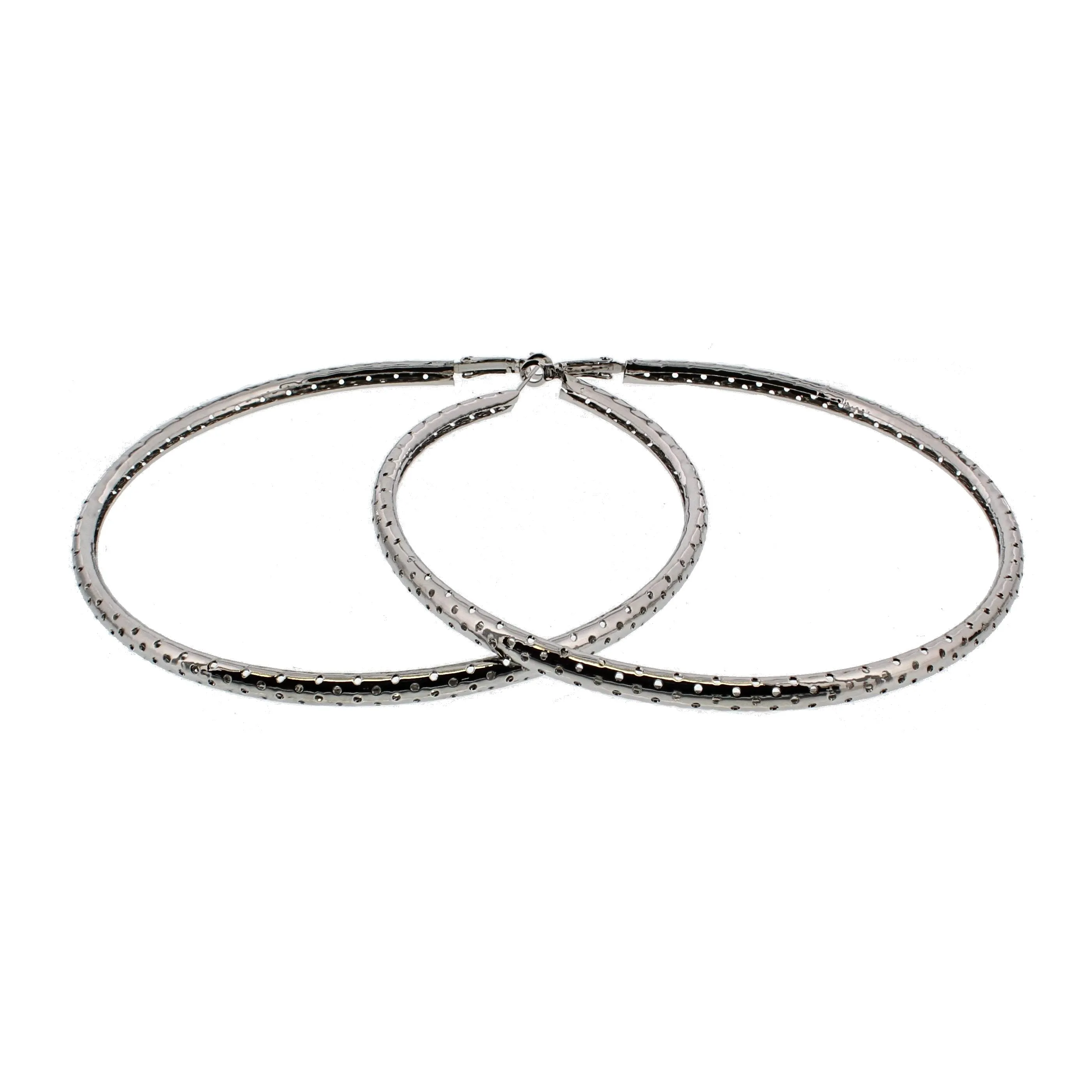 9.7cm Thin Perforated Hoop Earrings