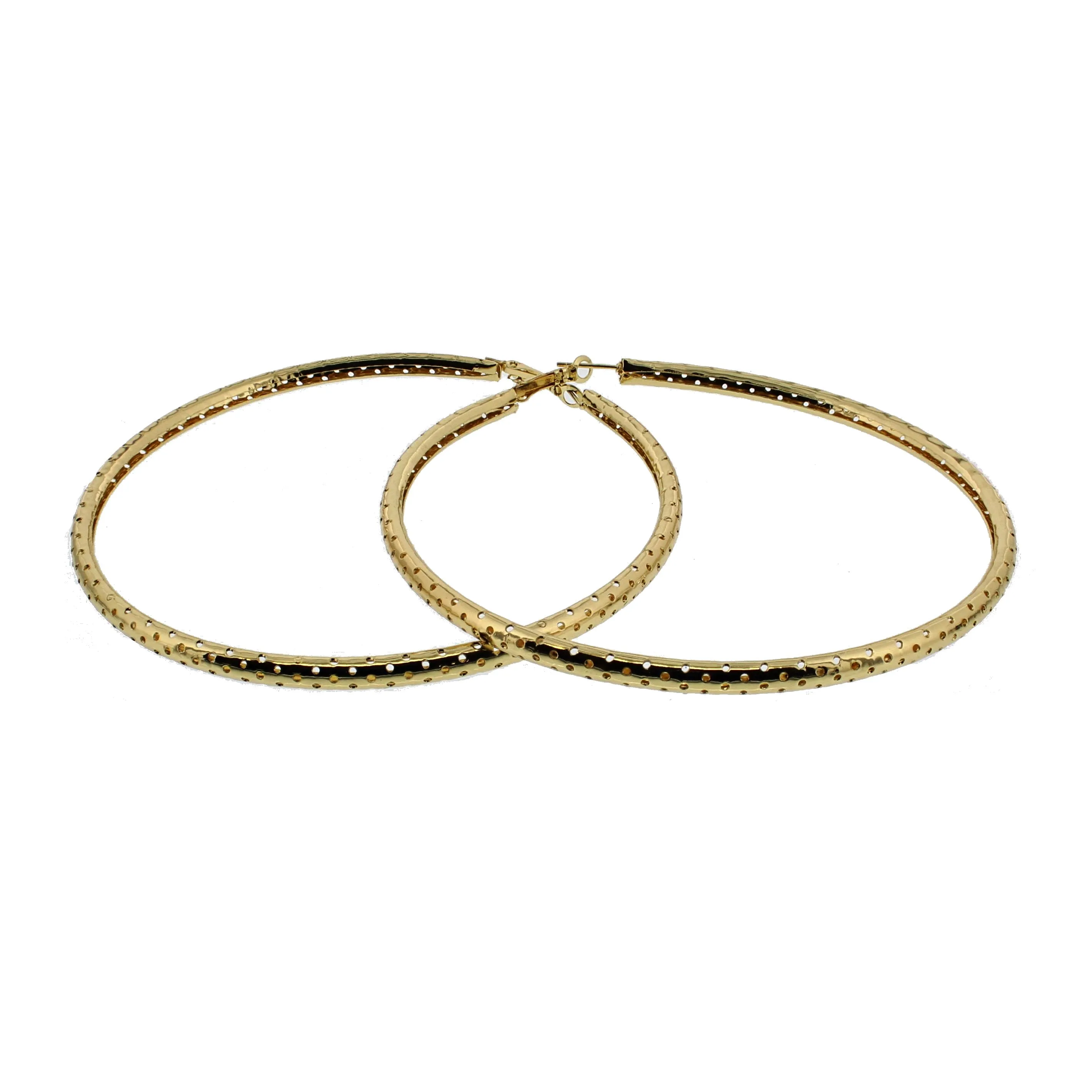 9.7cm Thin Perforated Hoop Earrings