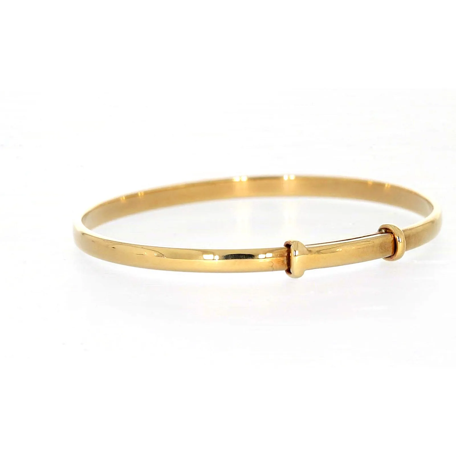 9ct Yellow Gold 34-48 Adjustable Baby Bangle