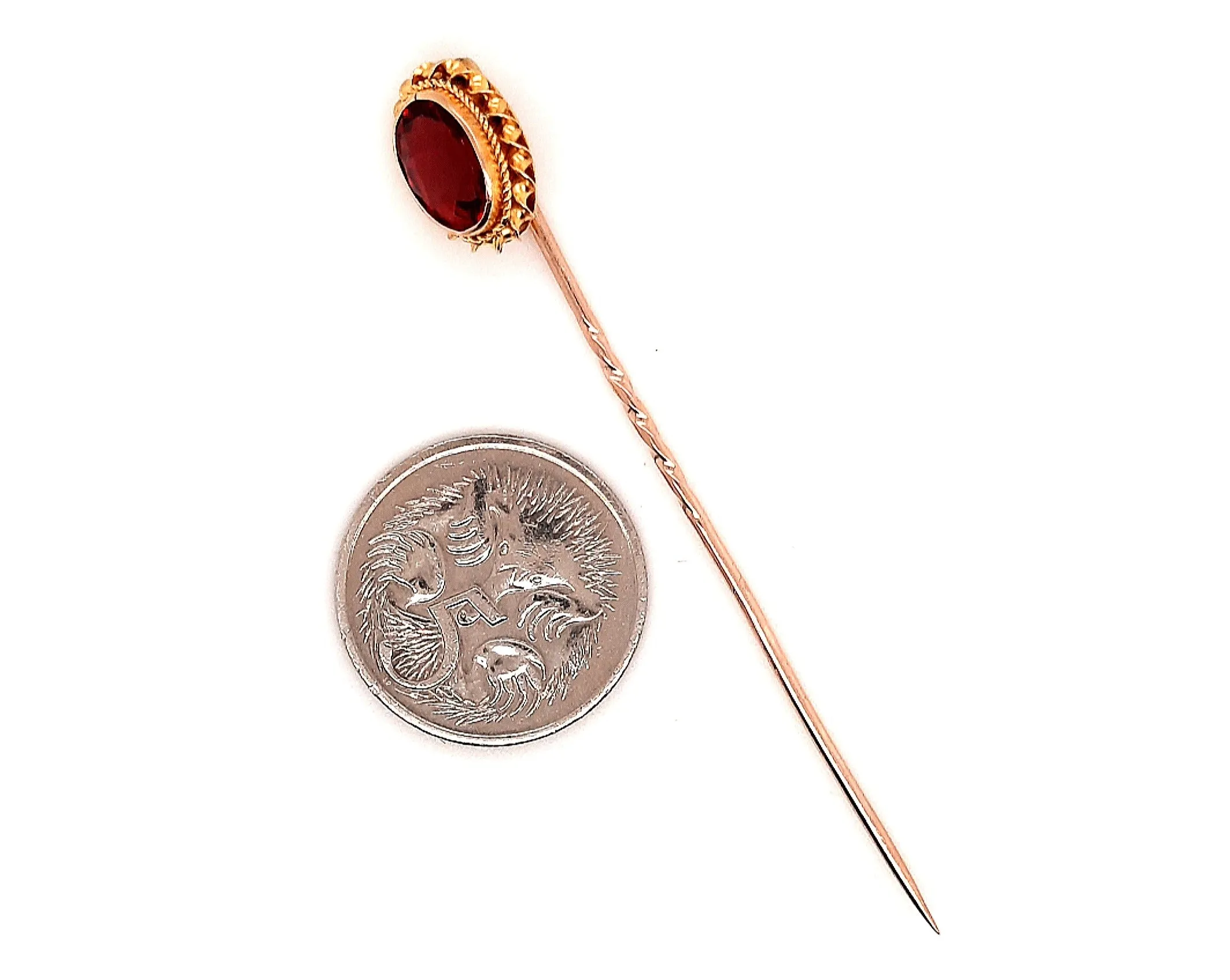 9ct Yellow Gold & Ruby Pin