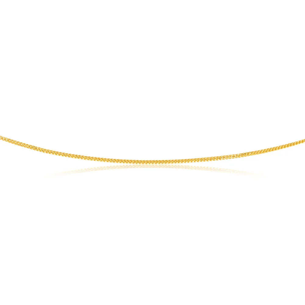 9ct Yellow Gold Fancy Square Curb 30 gauge 45cm Chain