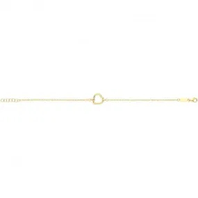 9ct Yellow Gold Minimalist Heart Centre Bracelet NK371B