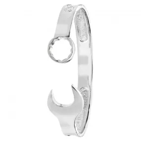 Acotis Silver Bangle Oval Zirconia Spanner G4418