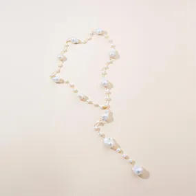 Adjustable 18K Gold Baroque Pearl Necklace