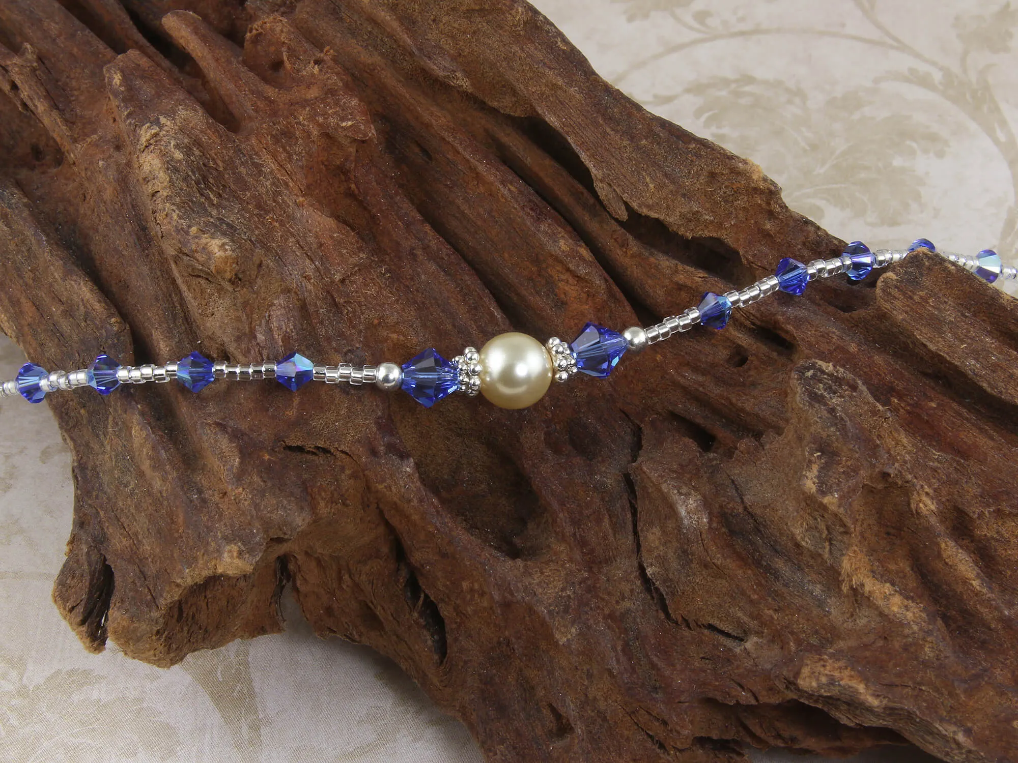 All that Glistens - Something Blue Wedding Sapphire Anklet