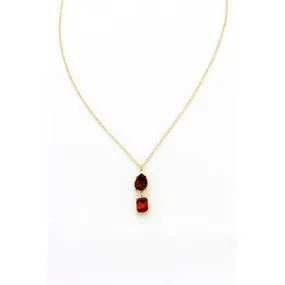 Allie Necklace - Double Ruby