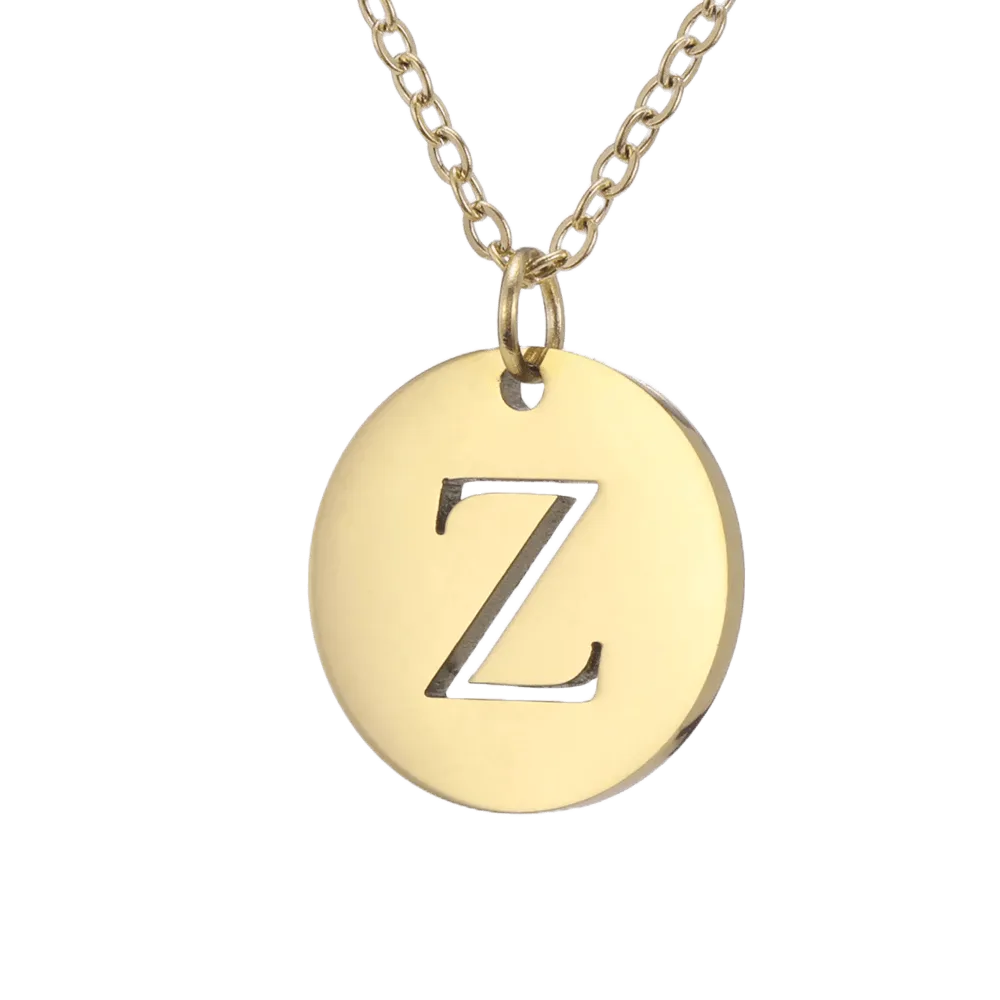 Alphabet Necklace Gold Plated - Letter Z