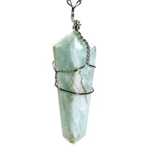 Amazonite Point Healing Stone Pendant on Necklace