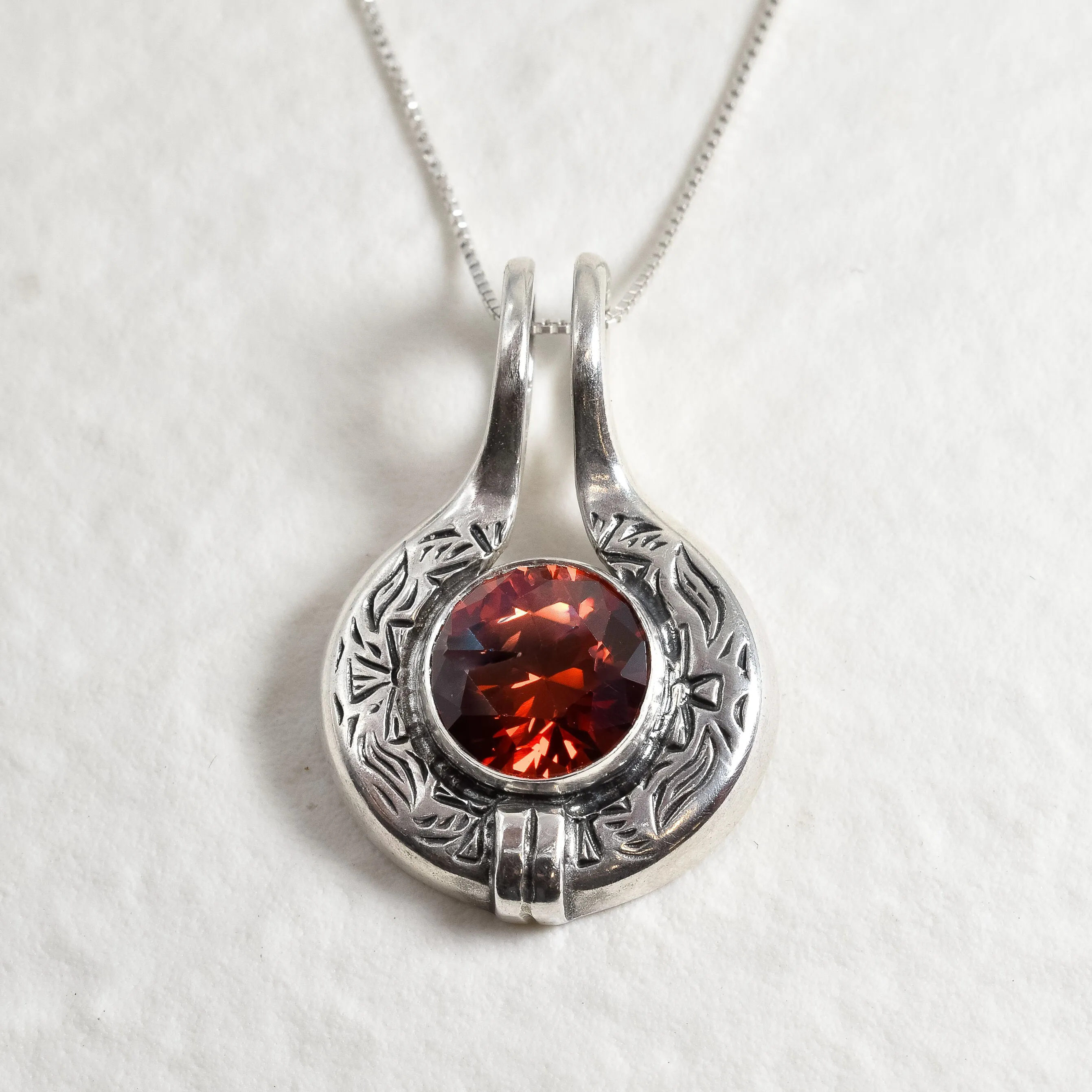 Ancient Ruby Pendant - Egyptian Necklace - Red Statement Necklace