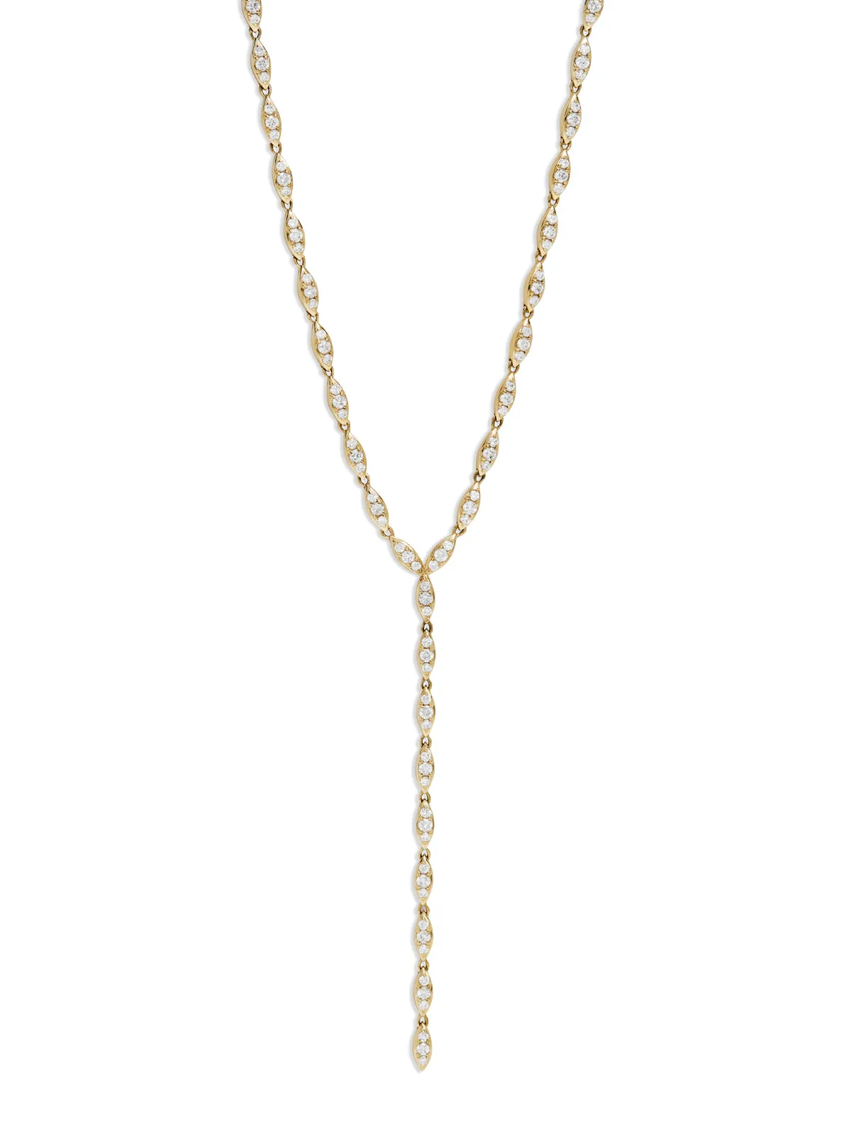 Angel Diamond Yellow Gold Lariat Necklace